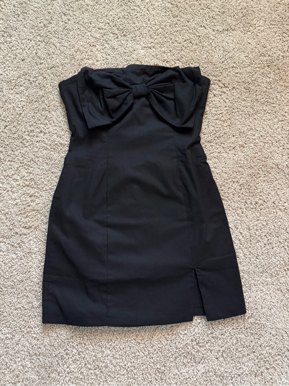Windsor Black Strapless Bow-Front Mini Dress